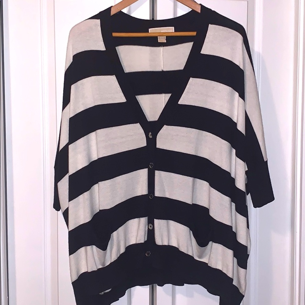 Michael Kors Navy & White Striped Sweater Size S/M